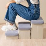 Bichon Frise Stairs – 3-step dog ramp with storage. Anti-slip, washable suede design helps your small dog reach furniture safely and comfortably.