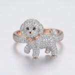 925 Sterling Silver Bichon Frise Ring