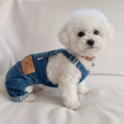 Bichon Frise Denim Overalls