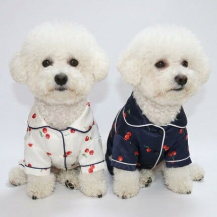 Cherry Satin Bichon Pajamas
