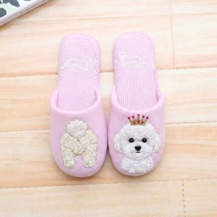 Crowned Bichon Frise Slippers