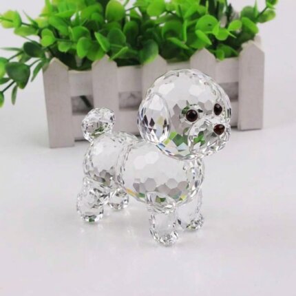 Crystal Bichon Frise Figurine