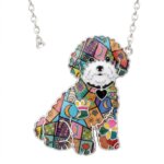 Enamel Bichon Frise Necklace