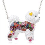 Enamel Bichon Frise Necklace