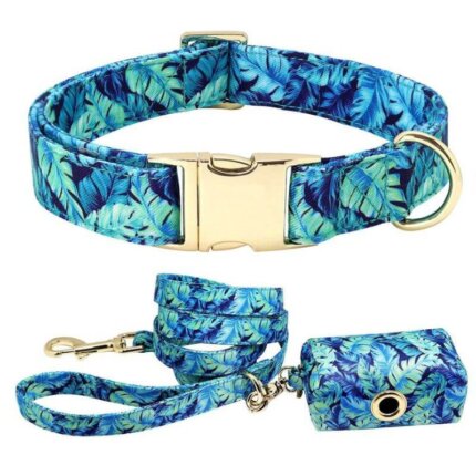 Floral Leash, Collar & Bag Set