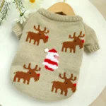 Knitted Santa Bichon Frise Sweater