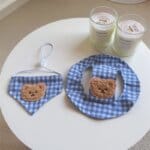 Plaid Bichon Frise Hat and Bandana Set