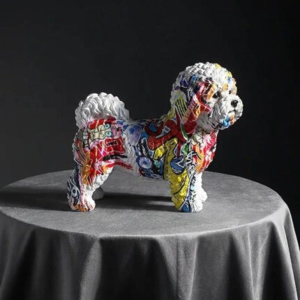 Rainbow Bichon Frise Figure
