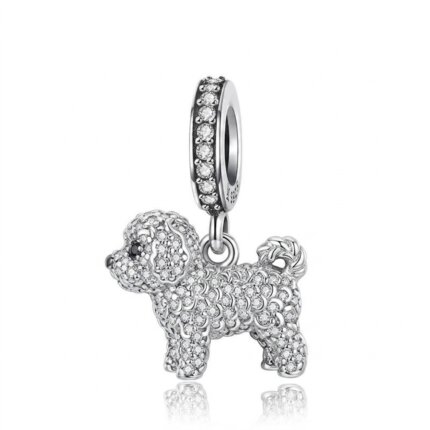 Sparkling Sterling Silver Bichon Charm