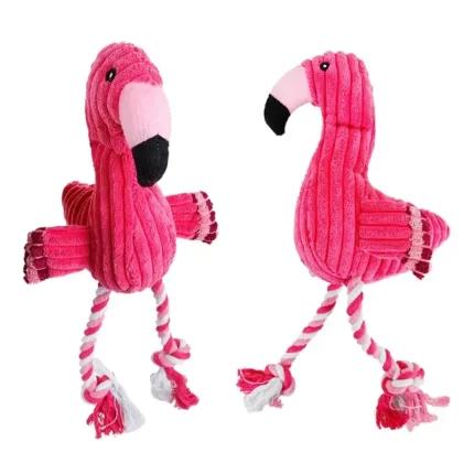 Squeaky Flamingo Bichon Frise Toy
