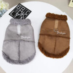 Brown and grey Bichon Frise shearling coats with D-ring