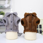 Back view of the Bichon Frise shearling coat